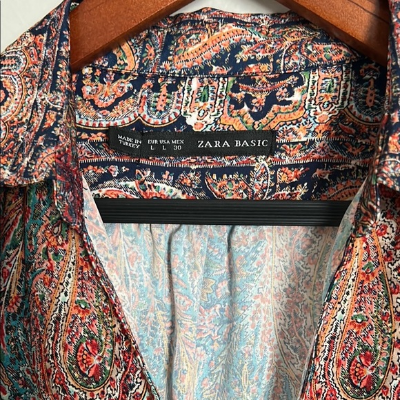 Zara Blue and Red Casual Dress with Flowing Fit size L - Picture 3 of 11